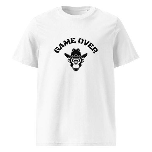 Game over digitaalinen apina t-paita unisex luomu white