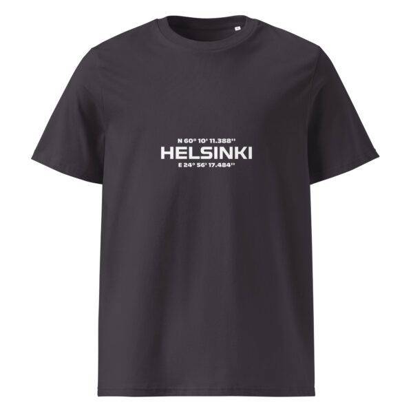 Helsinki koordinaatit t-paita luomu unisex anthracite