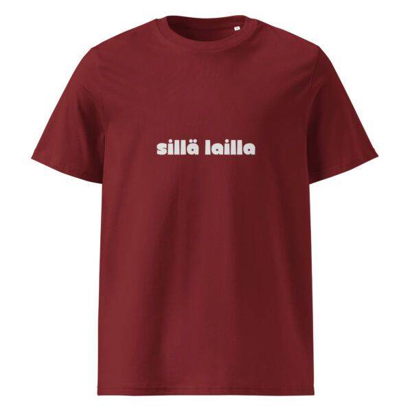 Sillä lailla t-paita unisex luomu burgundy