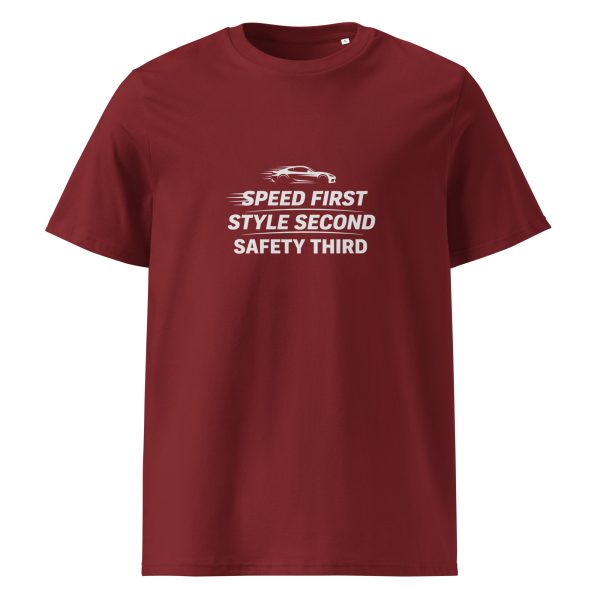 Speed first t-paita luomu unisex - Image 4