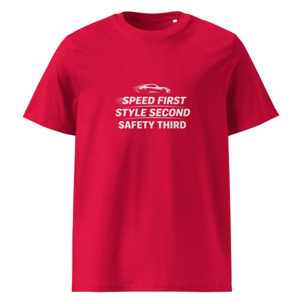 Speed first t-paita luomu unisex - Image 5