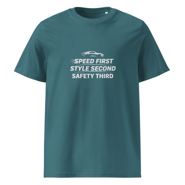 Speed first t-paita luomu unisex - Image 6