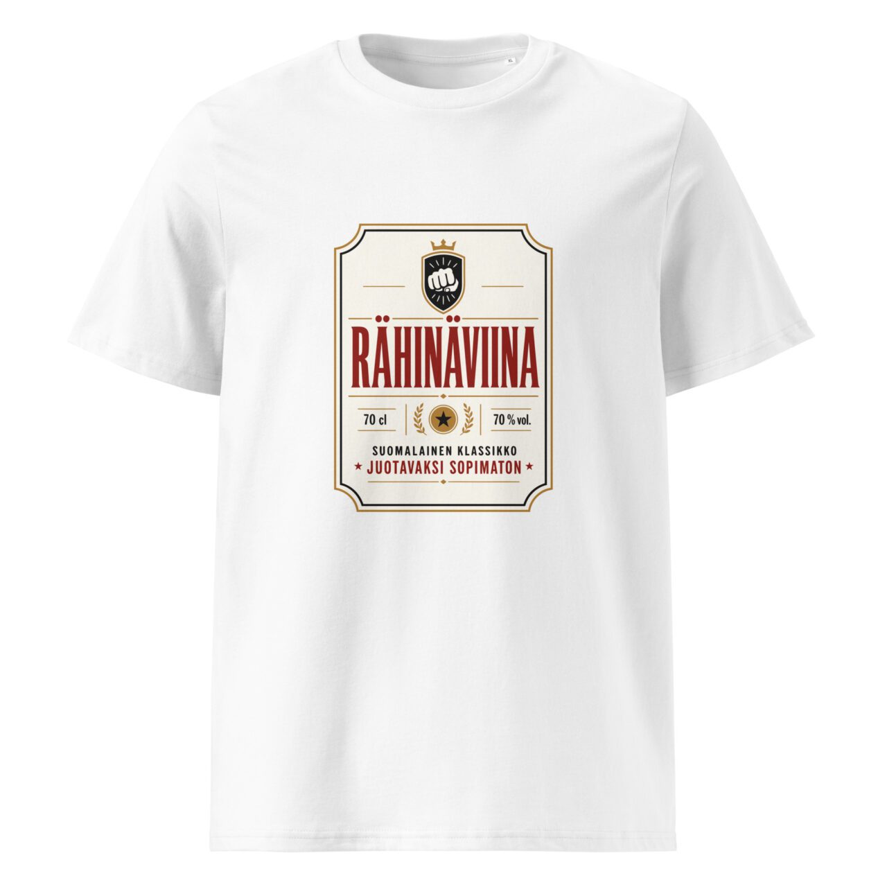 Rähinäviina t-paita luomu unisex white