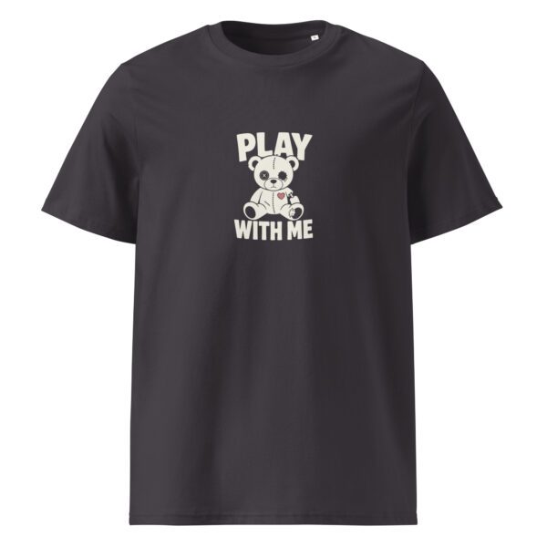 Play with me t-paita luomu unisex antrasiitti