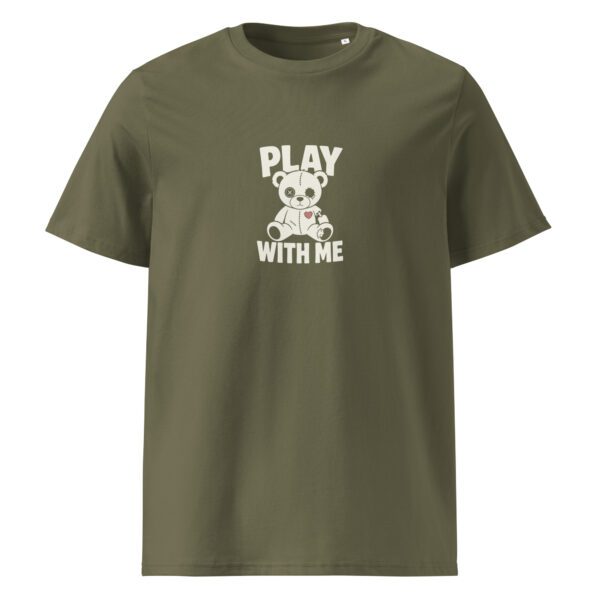 Play with me t-paita luomu unisex khaki