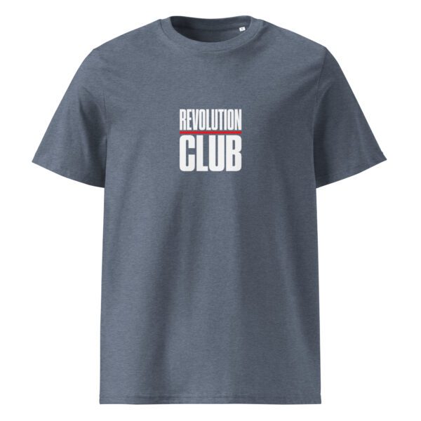 Revolution club t-paita luomu unisex dark heather blue
