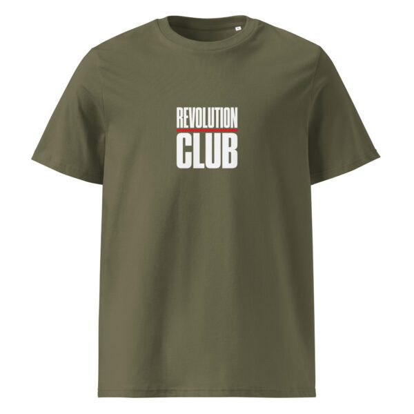 Revolution club t-paita luomu unisex khaki