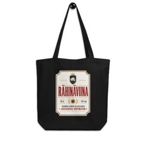 Rähinäviina tote bag luomu musta
